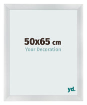 Cadre Photo 50x65cm Argent Noir Patine MDF Pisa De Face Mesure | Yourdecoration.fr
