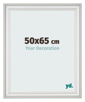 Cadre Photo 50x65cm Blanc Patine MDF Lazio De Face Mesure | Yourdecoration.fr