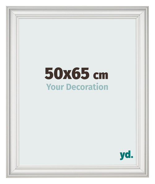 Cadre Photo 50x65cm Blanc Patine MDF Lazio De Face Mesure | Yourdecoration.fr