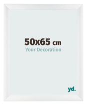 Cadre Photo 50x65cm Blanc Vintage MDF Pisa De Face Mesure | Yourdecoration.fr