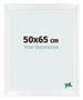 Cadre Photo 50x65cm Blanc Vintage MDF Pisa De Face Mesure | Yourdecoration.fr