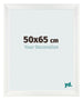 Cadre Photo 50x65cm Blanc Vintage MDF Pisa De Face Mesure | Yourdecoration.fr