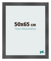 Cadre Photo 50x65cm Noir Argent Poli MDF Pisa De Face Mesure | Yourdecoration.fr