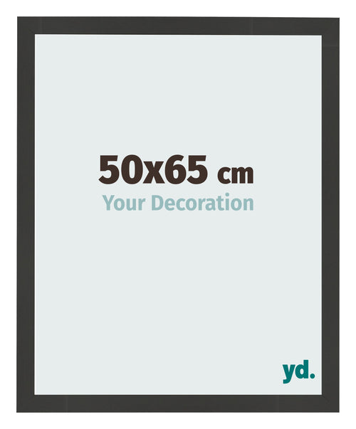 Cadre Photo 50x65cm Noir Grain de Bois MDF Bologna De Face Mesure | Yourdecoration.fr
