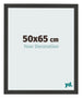 Cadre Photo 50x65cm Noir Grain de Bois MDF Bologna De Face Mesure | Yourdecoration.fr