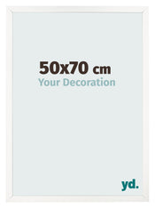 Cadre Photo 50x70 cm Blanc Brillant MDF Bologna De Face Mesure | Yourdecoration.fr