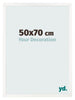 Cadre Photo 50x70 cm Blanc Brillant MDF Bologna De Face Mesure | Yourdecoration.fr