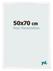 Cadre Photo 50x70 cm Blanc Mat MDF Bologna De Face Mesure | Yourdecoration.fr