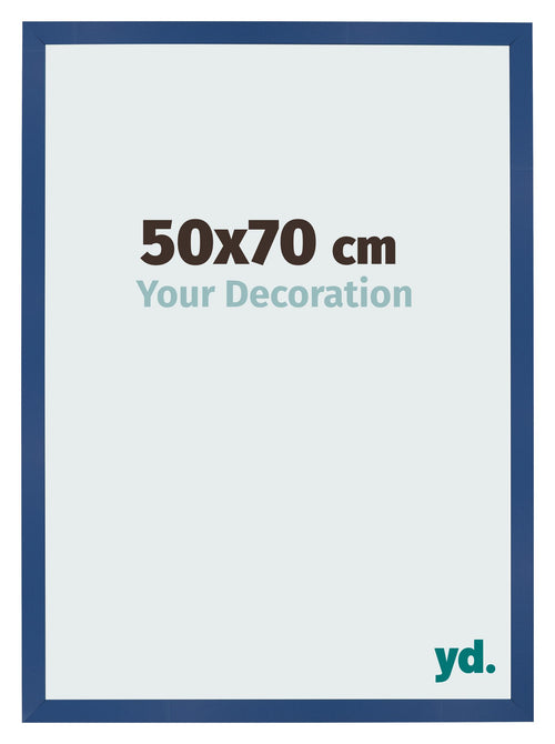 Cadre Photo 50x70 cm Bleu Fonce MDF Bologna De Face Mesure | Yourdecoration.fr
