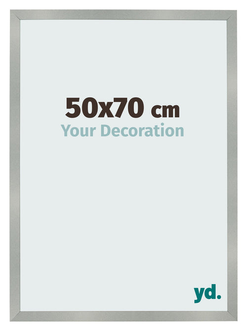 Cadre Photo 50x70cm Aluminium Brossé MDF Bologna De Face Mesure | Yourdecoration.fr