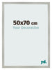 Cadre Photo 50x70cm Argent Mat MDF Bologna De Face Mesure | Yourdecoration.fr