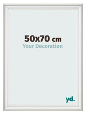 Cadre Photo 50x70cm Blanc Patine MDF Lazio De Face Mesure | Yourdecoration.fr
