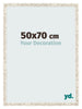 Cadre Photo 50x70cm Blanc Vintage MDF Bologna De Face Mesure | Yourdecoration.fr