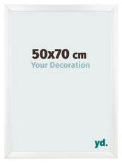 Cadre Photo 50x70cm Blanc Vintage MDF Pisa De Face Mesure | Yourdecoration.fr