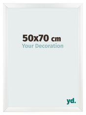 Cadre Photo 50x70cm Blanc Vintage MDF Pisa De Face Mesure | Yourdecoration.fr