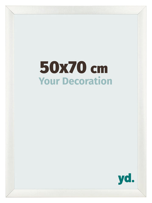 Cadre Photo 50x70cm Blanc Vintage MDF Pisa De Face Mesure | Yourdecoration.fr