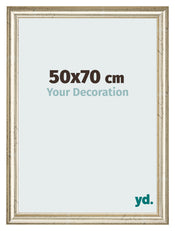 Cadre Photo 50x70cm Brillance Metallique MDF Lazio De Face Mesure | Yourdecoration.fr
