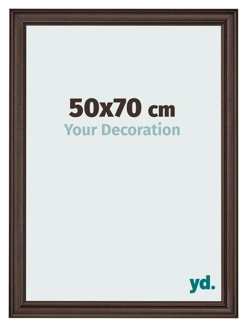 Cadre Photo 50x70cm Chene Fonce MDF Lazio De Face Mesure | Yourdecoration.fr
