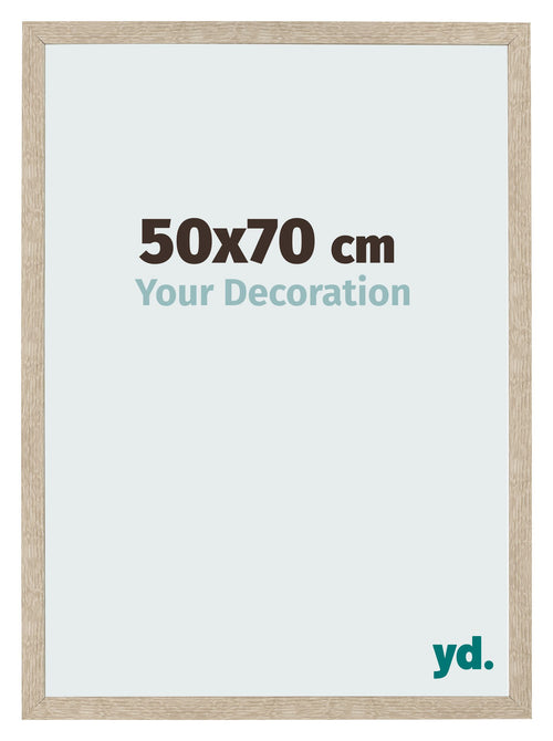 Cadre Photo 50x70cm Chêne Sonoma MDF Bologna De Face Mesure | Yourdecoration.fr