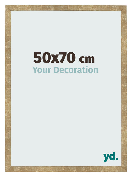 Cadre Photo 50x70cm Or Antique MDF Bologna De Face Mesure | Yourdecoration.fr