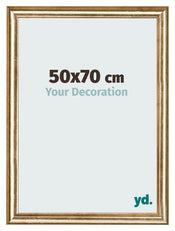 Cadre Photo 50x70cm Or Antique MDF Lazio De Face Mesure | Yourdecoration.fr