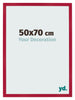Cadre Photo 50x70cm Rouge MDF Bologna De Face Mesure | Yourdecoration.fr