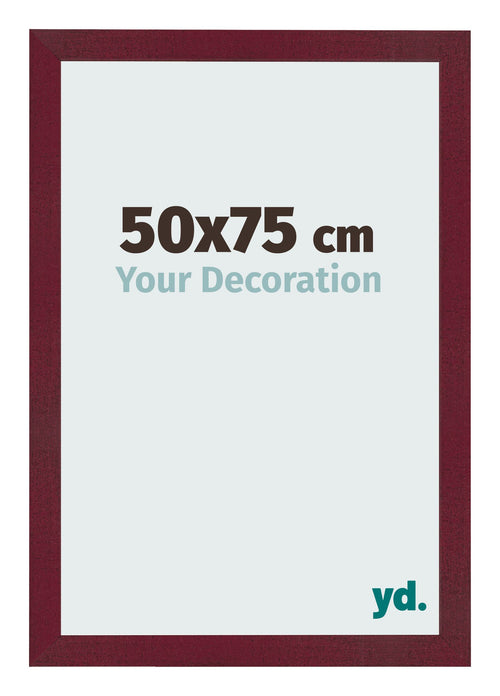 Cadre Photo 50x75 cm Vin Rouge Patine MDF Bologna De Face Mesure | Yourdecoration.fr