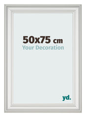 Cadre Photo 50x75cm Blanc Patine MDF Lazio De Face Mesure | Yourdecoration.fr