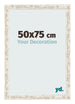 Cadre Photo 50x75cm Blanc Vintage MDF Bologna De Face Mesure | Yourdecoration.fr