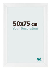 Cadre Photo 50x75cm Blanc Vintage MDF Pisa De Face Mesure | Yourdecoration.fr
