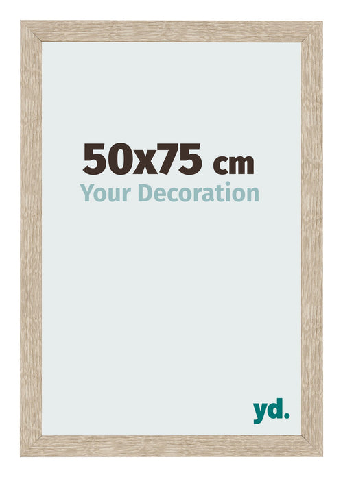 Cadre Photo 50x75cm Chêne Sonoma MDF Bologna De Face Mesure | Yourdecoration.fr
