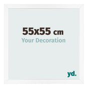 Cadre Photo 55x55 cm Blanc Mat MDF Bologna De Face Mesure | Yourdecoration.fr