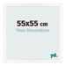 Cadre Photo 55x55 cm Blanc Mat MDF Bologna De Face Mesure | Yourdecoration.fr