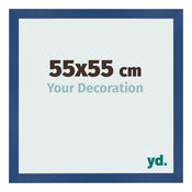 Cadre Photo 55x55 cm Bleu Fonce MDF Bologna De Face Mesure | Yourdecoration.fr