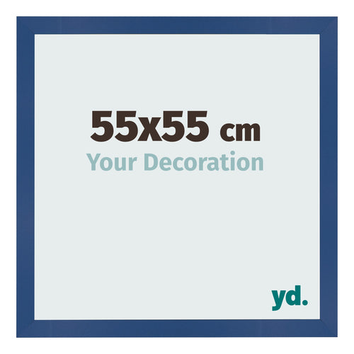 Cadre Photo 55x55 cm Bleu Fonce MDF Bologna De Face Mesure | Yourdecoration.fr