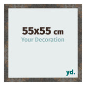 Cadre Photo 55x55 cm Metal Oxyde MDF Bologna De Face Mesure | Yourdecoration.fr