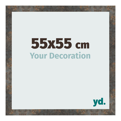 Cadre Photo 55x55 cm Metal Oxyde MDF Bologna De Face Mesure | Yourdecoration.fr