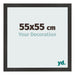 Cadre Photo 55x55 cm Noir Mat MDF Bologna De Face Mesure | Yourdecoration.fr