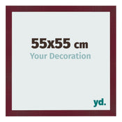 Cadre Photo 55x55 cm Vin Rouge Patine MDF Bologna De Face Mesure | Yourdecoration.fr