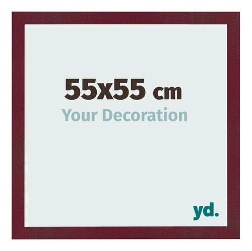 Cadre Photo 55x55 cm Vin Rouge Patine MDF Bologna De Face Mesure | Yourdecoration.fr