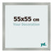 Cadre Photo 55x55cm Aluminium Brossé MDF Bologna De Face Mesure | Yourdecoration.fr