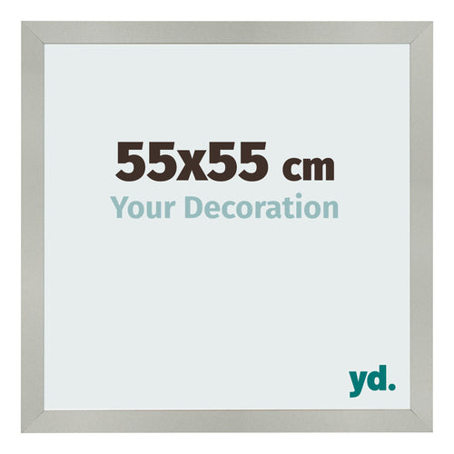 Cadre Photo 55x55cm Argent Mat MDF Bologna De Face Mesure | Yourdecoration.fr