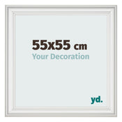 Cadre Photo 55x55cm Blanc Patine MDF Lazio De Face Mesure | Yourdecoration.fr