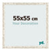 Cadre Photo 55x55cm Blanc Vintage MDF Bologna De Face Mesure | Yourdecoration.fr