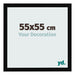 Cadre Photo 55x55cm Noir Brillant MDF Bologna De Face Mesure | Yourdecoration.fr
