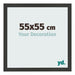 Cadre Photo 55x55cm Noir Grain de Bois MDF Bologna De Face Mesure | Yourdecoration.fr