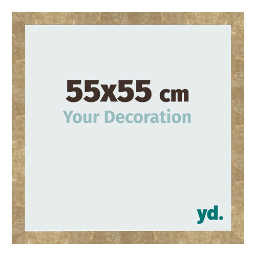 Cadre Photo 55x55cm Or Antique MDF Bologna De Face Mesure | Yourdecoration.fr