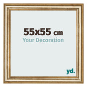 Cadre Photo 55x55cm Or Antique MDF Lazio De Face Mesure | Yourdecoration.fr