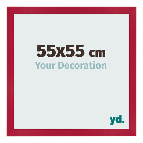 Cadre Photo 55x55cm Rouge MDF Bologna De Face Mesure | Yourdecoration.fr