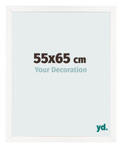 Cadre Photo 55x65 cm Blanc Brillant MDF Bologna De Face Mesure | Yourdecoration.fr